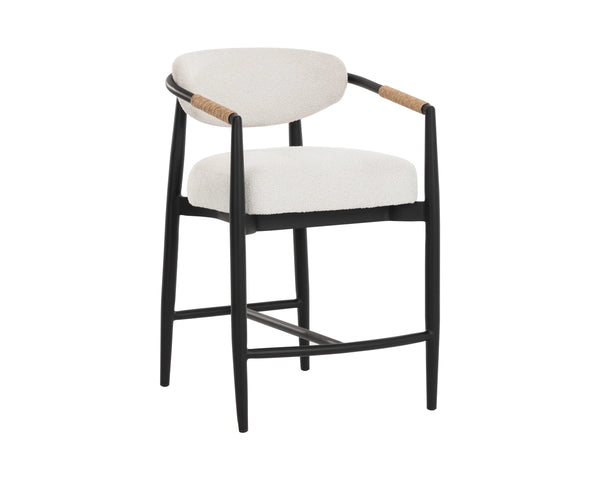Sunpan Marita Outdoor Counter Stool Wicker Wrapped Aluminum Frame Patio Dining Seat 112728V