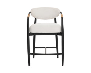 Sunpan Marita Outdoor Counter Stool Wicker Wrapped Aluminum Frame Patio Dining Seat 112728V