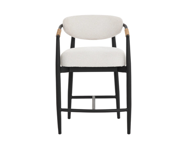 Sunpan Marita Outdoor Counter Stool Wicker Wrapped Aluminum Frame Patio Dining Seat 112728V