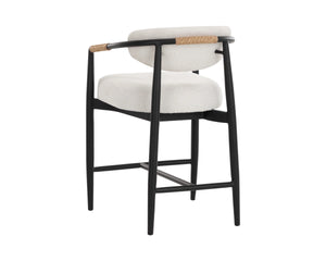 Sunpan Marita Outdoor Counter Stool Wicker Wrapped Aluminum Frame Patio Dining Seat 112728V
