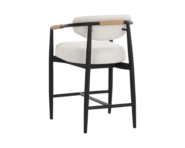 Sunpan Marita Outdoor Counter Stool Wicker Wrapped Aluminum Frame Patio Dining Seat 112728V