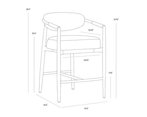 Sunpan Marita Outdoor Counter Stool Wicker Wrapped Aluminum Frame Patio Dining Seat 112728V