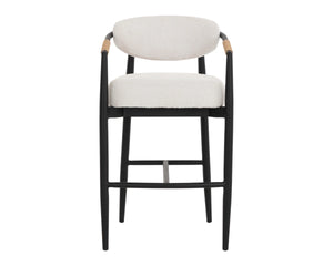 Sunpan Marita Outdoor Barstool Wicker Wrapped Aluminum Frame Cafe Style Patio Seating 112729V
