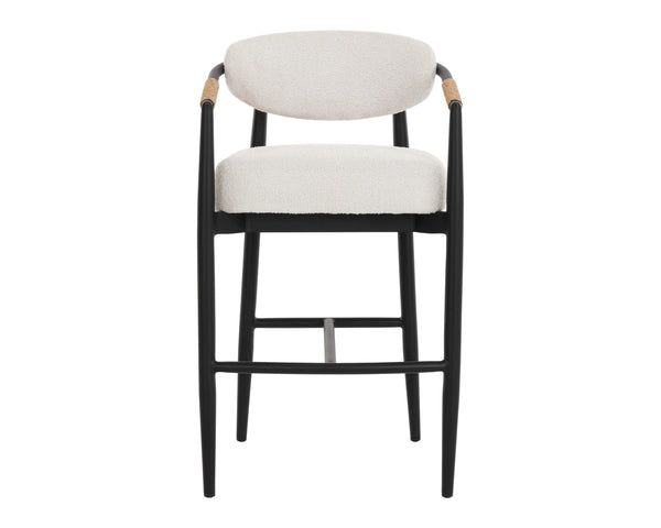 Sunpan Marita Outdoor Barstool Wicker Wrapped Aluminum Frame Cafe Style Patio Seating 112729V