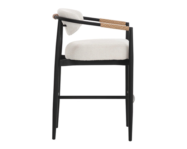 Sunpan Marita Outdoor Barstool Wicker Wrapped Aluminum Frame Cafe Style Patio Seating 112729V