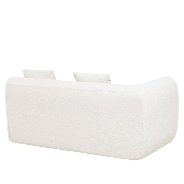 English Elm 110" Curved Modular Sectional Sofa Low Profile Foam Cushions for Contemporary Living White N767P366011W