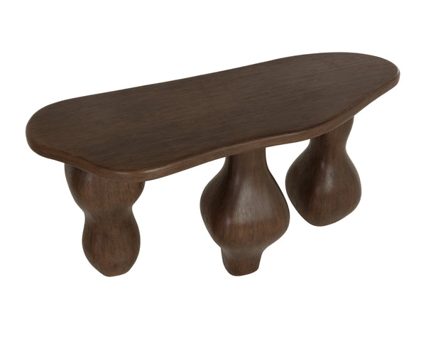 Sunpan Ines Sculptural Concrete Console Table with Architectural Three Leg Base for Entryways Brown 112750