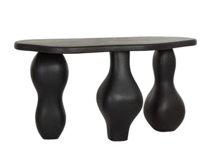 Sunpan Ines Sculptural Concrete Console Table with Architectural Three Leg Base for Entryways Black 112751