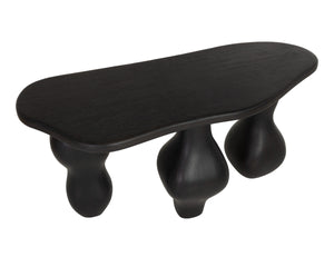 Sunpan Ines Sculptural Concrete Console Table with Architectural Three Leg Base for Entryways Black 112751