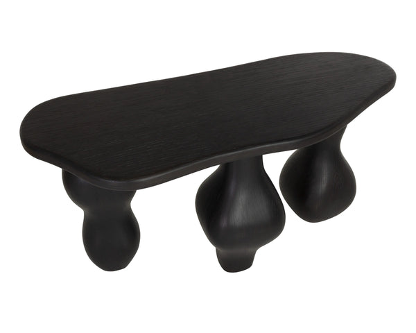 Sunpan Ines Sculptural Concrete Console Table with Architectural Three Leg Base for Entryways Black 112751