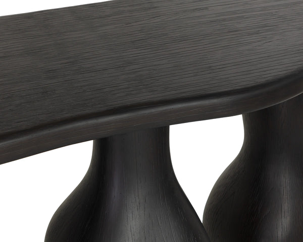 Sunpan Ines Sculptural Concrete Console Table with Architectural Three Leg Base for Entryways Black 112751
