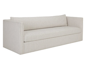Sunpan Leander Upholstered Sofa with Feather Back Cushions for Contemporary Living Rooms 112765