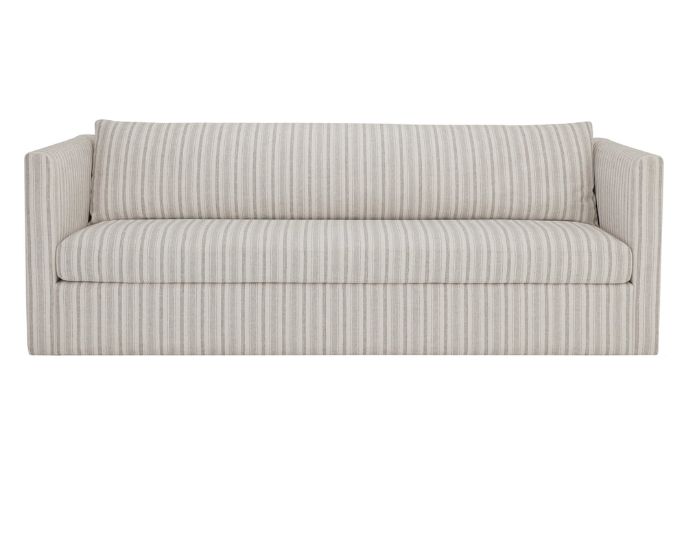 Sunpan Leander Upholstered Sofa with Feather Back Cushions for Contemporary Living Rooms 112765
