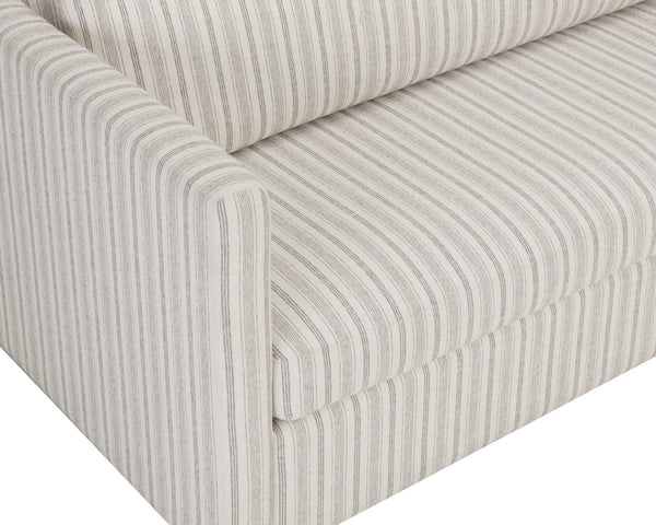 Sunpan Leander Upholstered Sofa with Feather Back Cushions for Contemporary Living Rooms 112765
