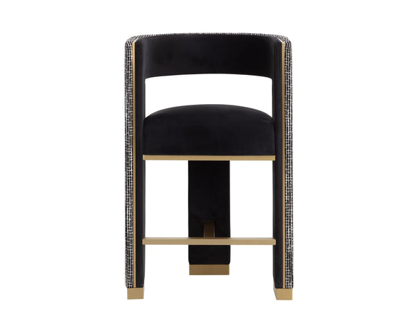 Sunpan Adamina Counter Stool Sculptural Three Leg Design with Gold Accents for Home Bar 112770