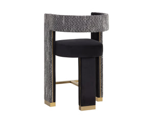 Sunpan Adamina Counter Stool Sculptural Three Leg Design with Gold Accents for Home Bar 112770