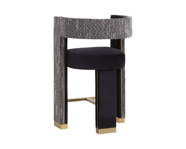 Sunpan Adamina Counter Stool Sculptural Three Leg Design with Gold Accents for Home Bar 112770
