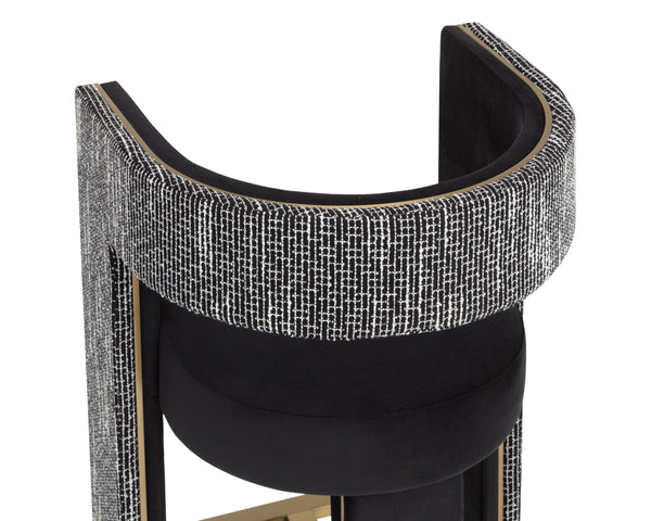 Sunpan Adamina Counter Stool Sculptural Three Leg Design with Gold Accents for Home Bar 112770