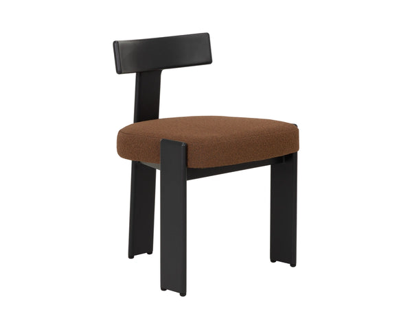 Sunpan Titan Upholstered Aluminum Arm Dining Chair Mid Century Modern Performance Fabric Seat 112783V