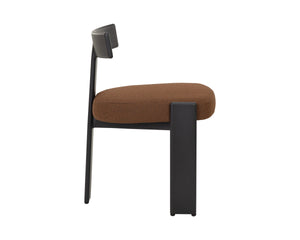 Sunpan Titan Upholstered Aluminum Arm Dining Chair Mid Century Modern Performance Fabric Seat 112783V