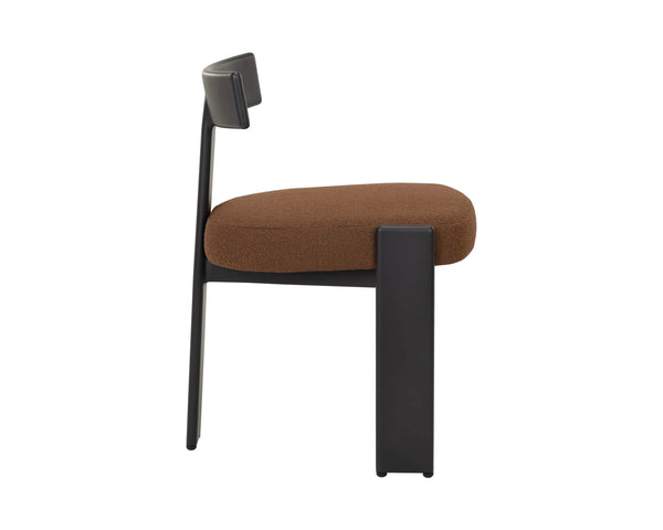 Sunpan Titan Upholstered Aluminum Arm Dining Chair Mid Century Modern Performance Fabric Seat 112783V