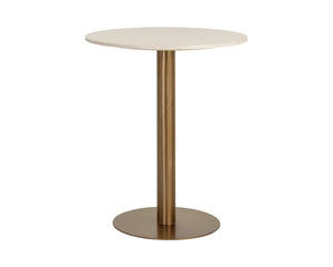 Sunpan Iska Marble Top Bar Table with Steel Pedestal Base for Lounge or Dining 112793