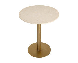 Sunpan Iska Marble Top Bar Table with Steel Pedestal Base for Lounge or Dining 112793