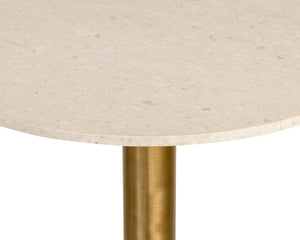 Sunpan Iska Marble Top Bar Table with Steel Pedestal Base for Lounge or Dining 112793