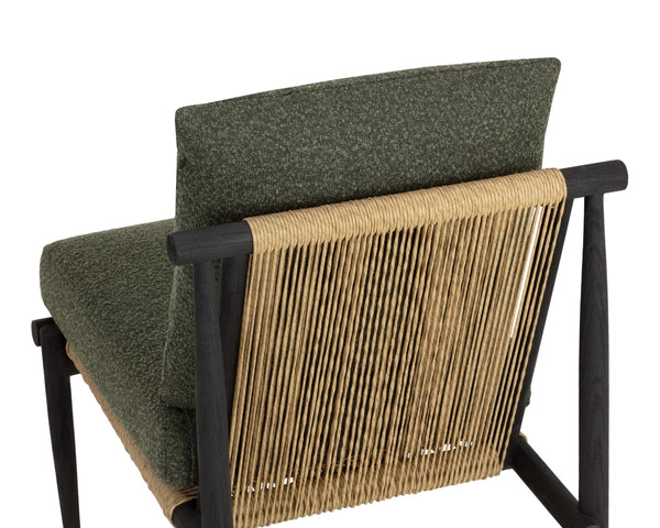 Sunpan Tarifa Solid Teak Wicker Outdoor Dining Chair with Performance Fabric Cushions 112822