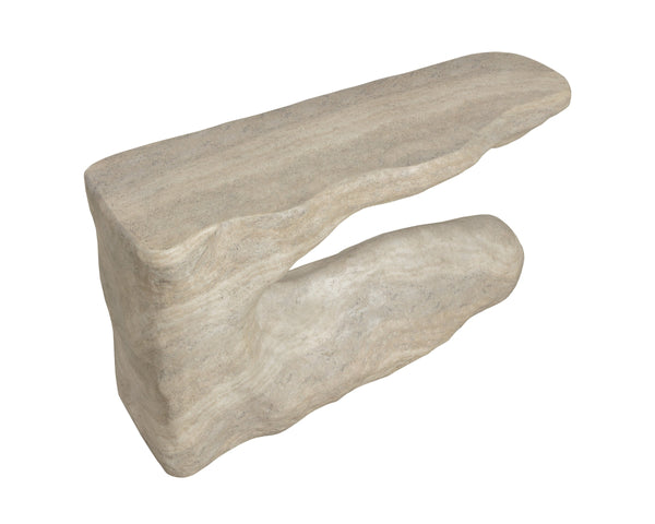 Sunpan Brixham Faux Travertine Concrete Console Table Sculptural Entryway Accent Piece 112833