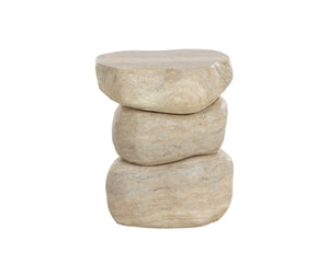 Sunpan Torbay Concrete End Table Faux Travertine Freeform Sculptural Accent for Modern Interiors 112838