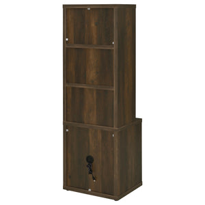 English Elm Geary Dark Pine Bookcase with Lockable Top Drawer and 3 Display Shelves — Secure, Stylish Storage B062P375565