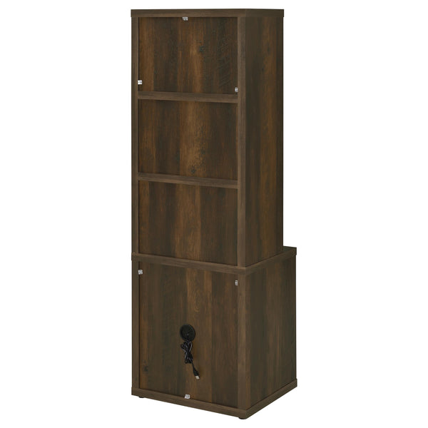 English Elm Geary Dark Pine Bookcase with Lockable Top Drawer and 3 Display Shelves — Secure, Stylish Storage B062P375565