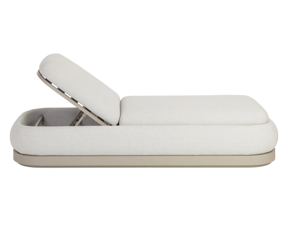 Sunpan Sonora Outdoor Chaise Lounger with Adjustable Backrest and Weather Resistant Aluminum Frame 112857V