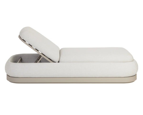 Sunpan Sonora Outdoor Chaise Lounger with Adjustable Backrest and Weather Resistant Aluminum Frame 112857V