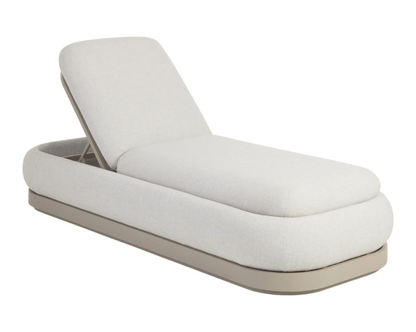 Sunpan Sonora Outdoor Chaise Lounger with Adjustable Backrest and Weather Resistant Aluminum Frame 112857V