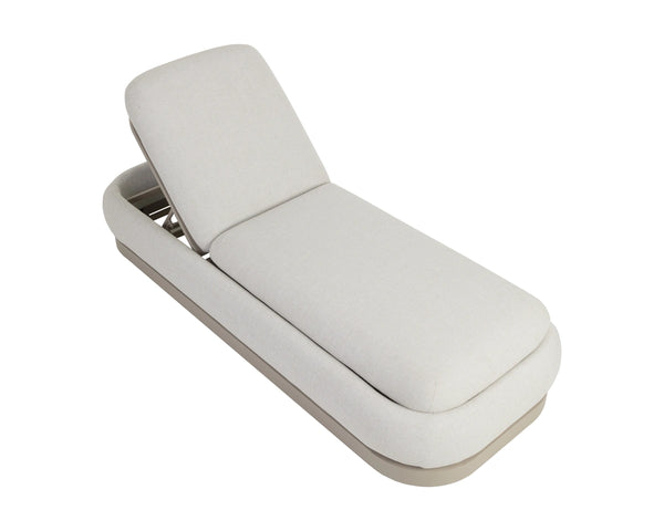 Sunpan Sonora Outdoor Chaise Lounger with Adjustable Backrest and Weather Resistant Aluminum Frame 112857V
