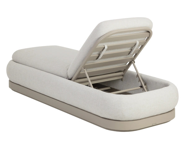 Sunpan Sonora Outdoor Chaise Lounger with Adjustable Backrest and Weather Resistant Aluminum Frame 112857V