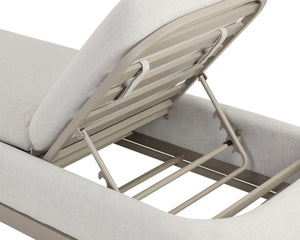 Sunpan Sonora Outdoor Chaise Lounger with Adjustable Backrest and Weather Resistant Aluminum Frame 112857V