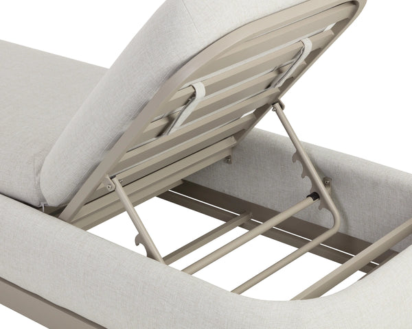 Sunpan Sonora Outdoor Chaise Lounger with Adjustable Backrest and Weather Resistant Aluminum Frame 112857V