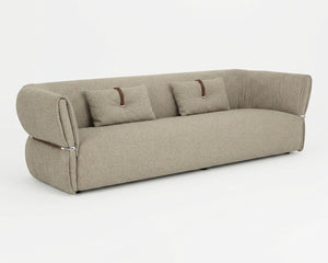 Sunpan Davisville Italian Designed Sofa with Sculptural Low Profile and Artisan Cushion Detail Taupe 112876