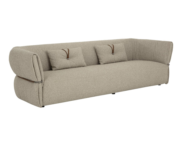 Sunpan Davisville Italian Designed Sofa with Sculptural Low Profile and Artisan Cushion Detail Taupe 112876