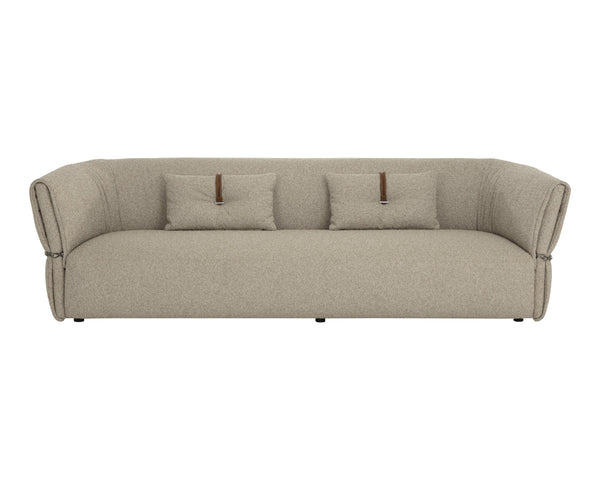 Sunpan Davisville Italian Designed Sofa with Sculptural Low Profile and Artisan Cushion Detail Taupe 112876