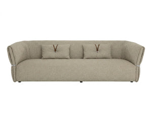 Sunpan Davisville Italian Designed Sofa with Sculptural Low Profile and Artisan Cushion Detail Taupe 112876