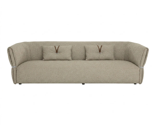 Sunpan Davisville Italian Designed Sofa with Sculptural Low Profile and Artisan Cushion Detail Taupe 112876