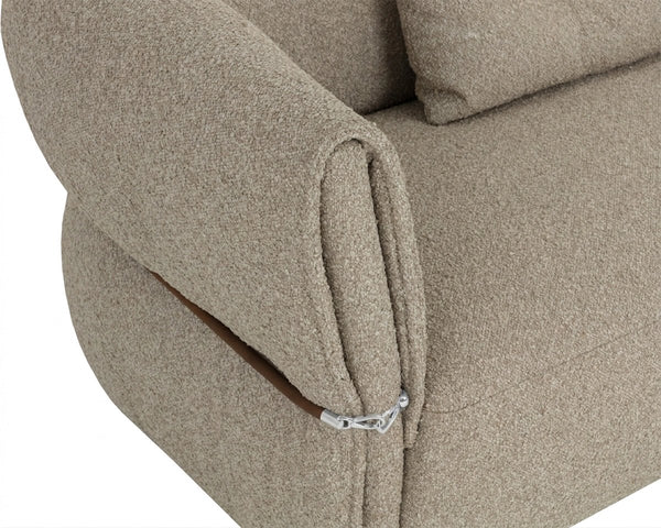 Sunpan Davisville Italian Designed Sofa with Sculptural Low Profile and Artisan Cushion Detail Taupe 112876