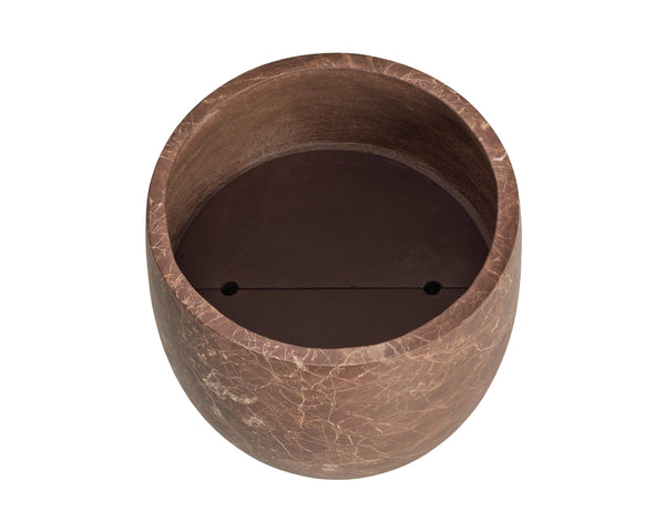 Sunpan Aster Concrete Planter with Mocha Marble Faux Finish for Entryway or Lobby Decor 112896