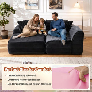 English Elm 105'' Modular Sectional with Washable Woven Cover Convertible L-shape Living Room Sofa W3565S00017