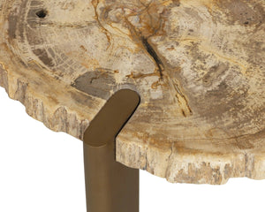Sunpan Orric Petrified Wood Coffee Table with Steel Legs Organic Live Edge Modern Accent 28 D x 12 H x 24 W 112906