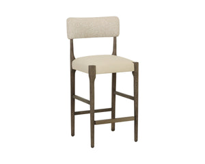 Sunpan Guardi Counter Stool Ash Wood Frame Faux Leather Seat Scandinavian Kitchen Perch 112913